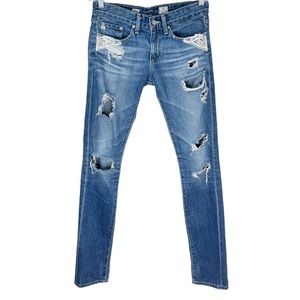 AG Adriano Goldschmied Piper Distressed and Destroyed Slouchy Slim Jeans Size 26